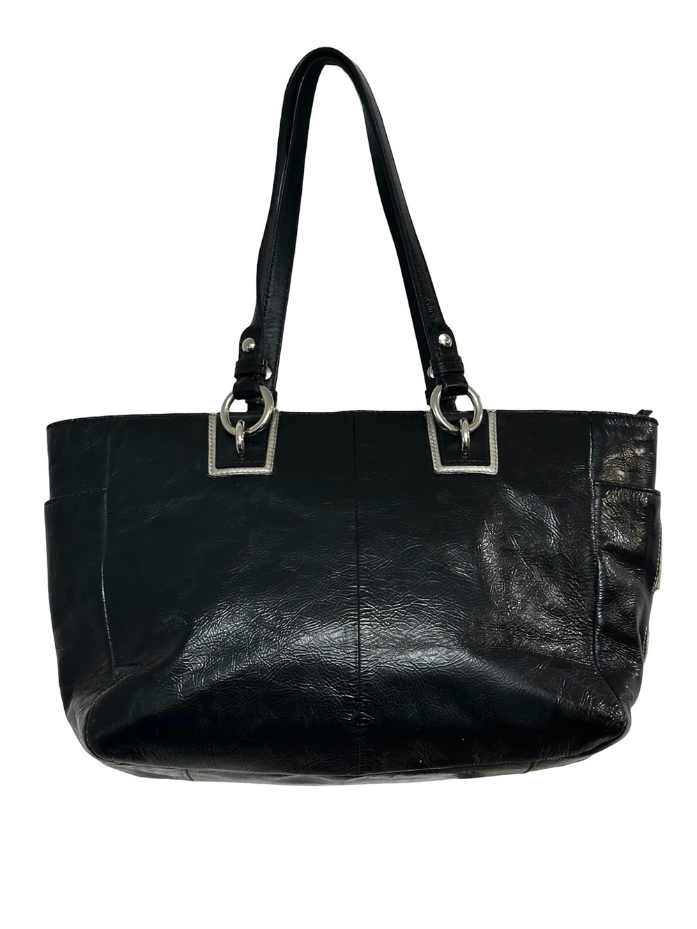 Coach Black Patent Leather Inlaid C Patchwork Tote Bag F17127 - Picture 3 of 10
